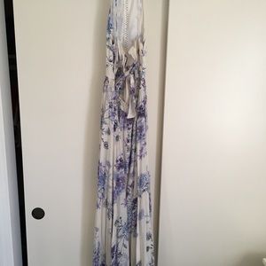 Floral maxi dress with halter straps